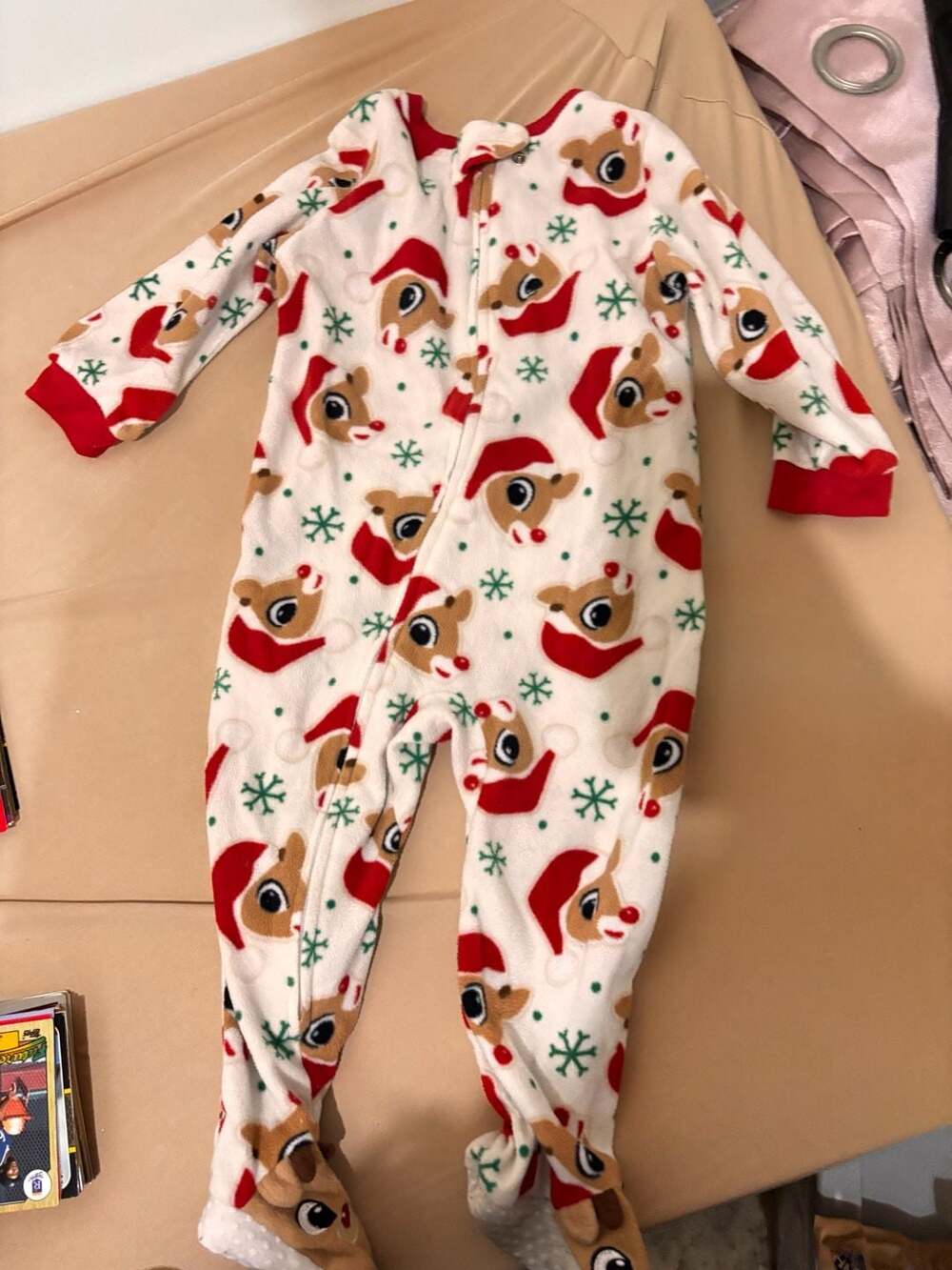 Rudolph The Red-Nosed Reindeer Footed Pajamas Size 18M Fleece Christmas